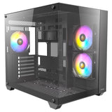 Antec cx800 argb midi tower behuizing (zwart | 2x usb-a | tempered glass)