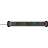 Brennenstuhl premium-alu-line stekkerdoos 6-voudig schakel stekkerdoos (3x 2-voudig schakelbaar)