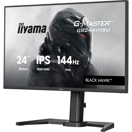 Iiyama g-master black hawk gb2441hsu-b1 23.8 gaming monitor (zwart, 1x displayport, 1x hdmi, 2x usb-a, 144 hz)