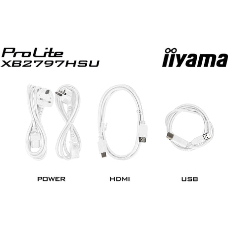 Iiyama prolite xb2797hsu-w1 27 monitor (wit (mat), 120 hz, hdmi, displayport, usb, audio)