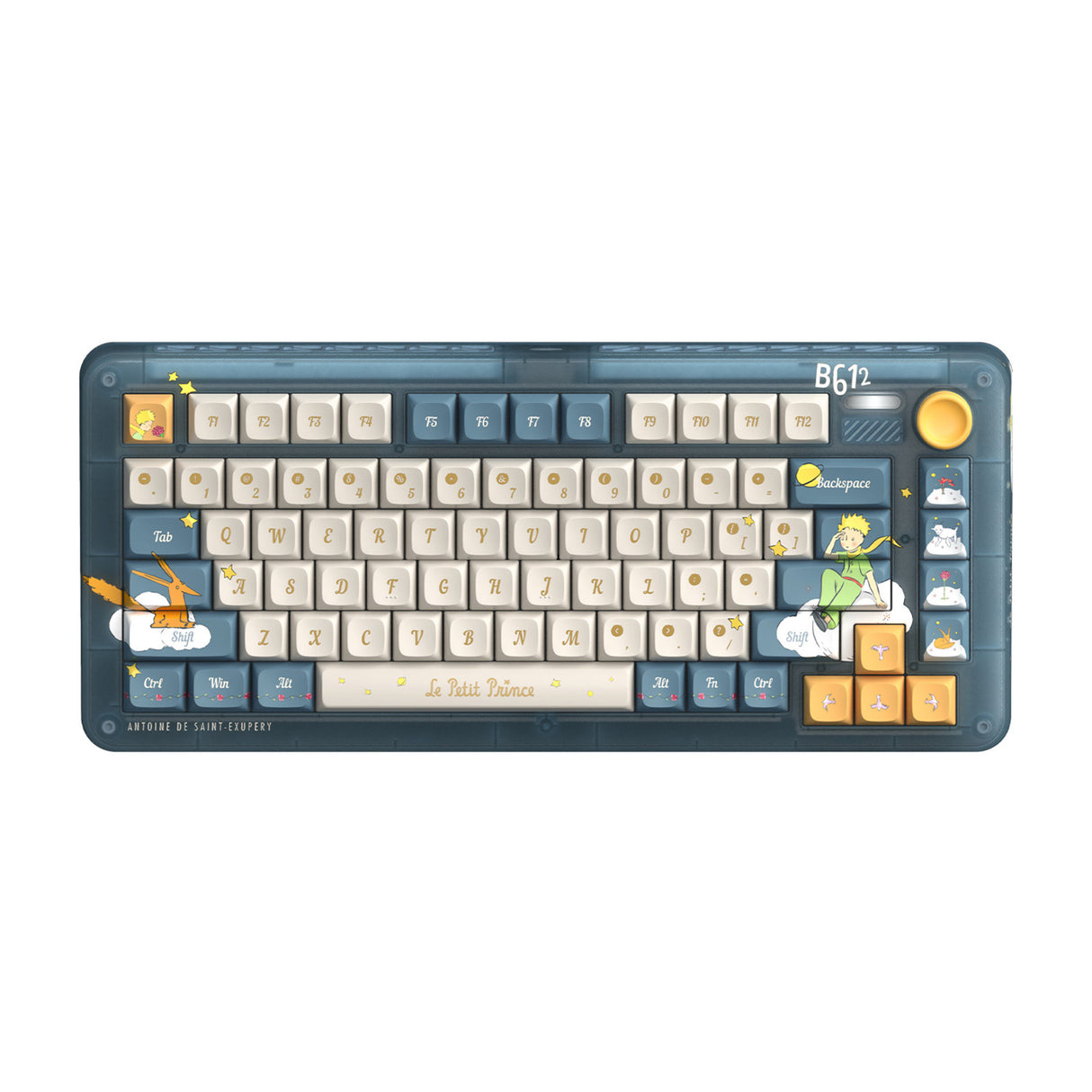 Iqunix zx75 sky encounter wireless mechanical keyboard (blauw, us lay-out (qwerty), iqunix silent rose, 75%, rgb leds, hot-swappable, double-shot pbt, 2.4ghz | bluetooth 5.1 | usb-c)