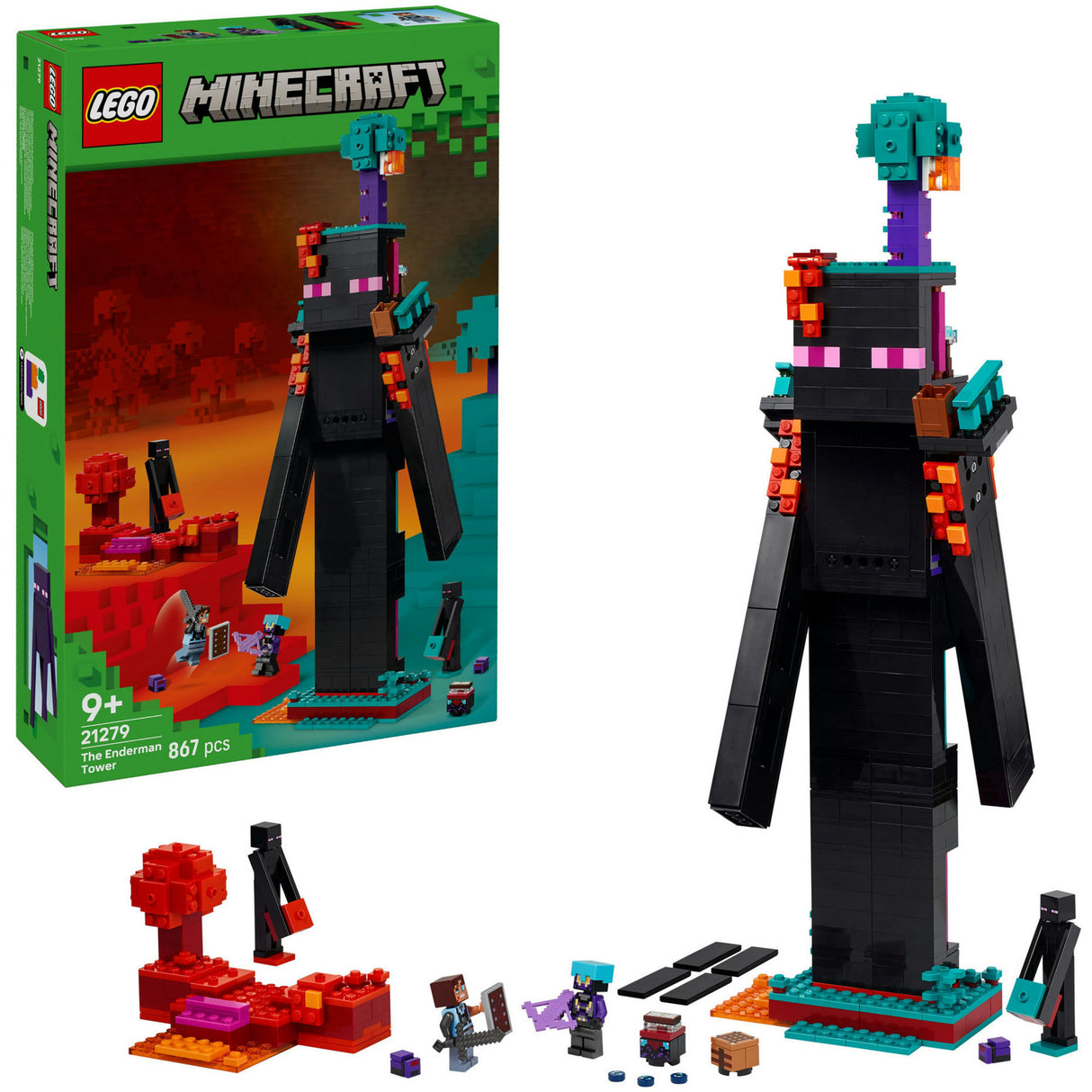 Lego minecraft 2in1 de enderman toren speelgoed voor kinderen - 21279