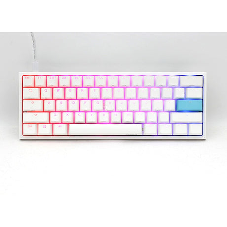 Ducky one 2 pro mini white classic rgb mechanisch gaming toetsenbord (wit, us lay-out (qwerty), cherry mx red, 60%, rgb led, double-shot pbt, quack mechanics)