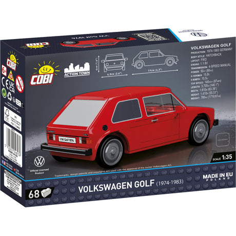 Cobi volkswagen golf (1974-1983) constructiespeelgoed (schaal 1:35)