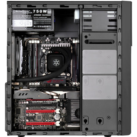 Silverstone sst-ps13b midi tower behuizing (zwart | 2x usb-a)