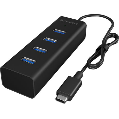 Icy box ib-hub1409-c3 usb-hub (zwart, 4x usb-a 3.2 (5 gbit s), 1x usb-c 3.2 (5 gbit s))