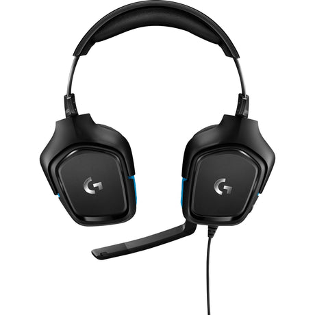 Logitech g432 7.1 surround sound wired over-ear gaming headset (zwart blauw, pc, playstation 4, playstation 5, xbox one, xbox series x|s, nintendo switch)