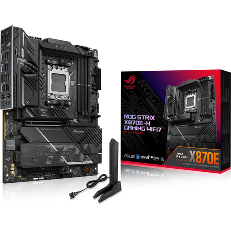 Asus rog strix x870e-h gaming wifi7 socket am5 moederbord (zwart, raid, 5gb-lan, wi-fi 7, bt, sound, atx)
