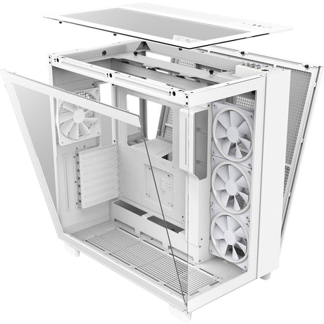 Nzxt h9 elite midi tower behuizing (wit | 2x usb-a | 1x usb-c | rgb | tempered glass)