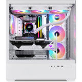 Sharkoon ak6 rgb midi tower behuizing (wit | 2x usb-a | 1x usb-c | rgb | tempered glass)