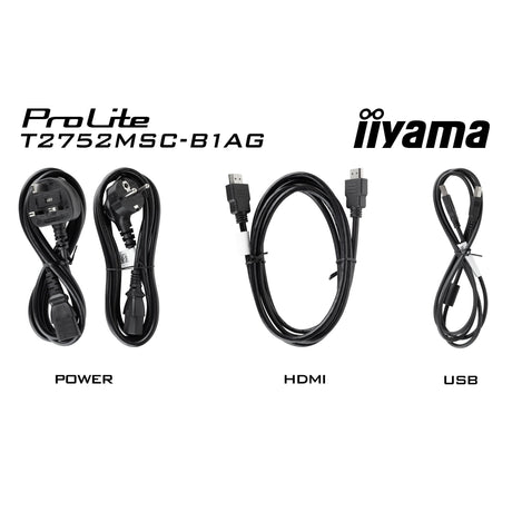 Iiyama prolite t2752msc-b1ag 27 touchscreen monitor (zwart, hdmi, displayport, 2x usb-a, usb-b)