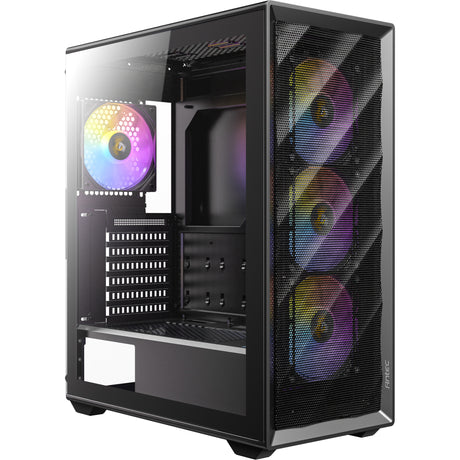 Antec ax85 argb midi tower behuizing (zwart | 2x usb-a | tempered glass)