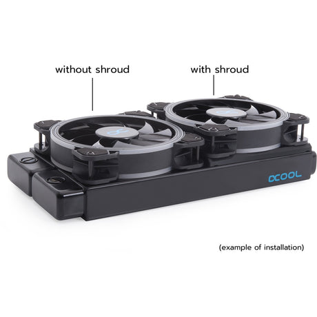 Alphacool shroud decoupling 120mm (7mm thick) inbouwframe (zwart)