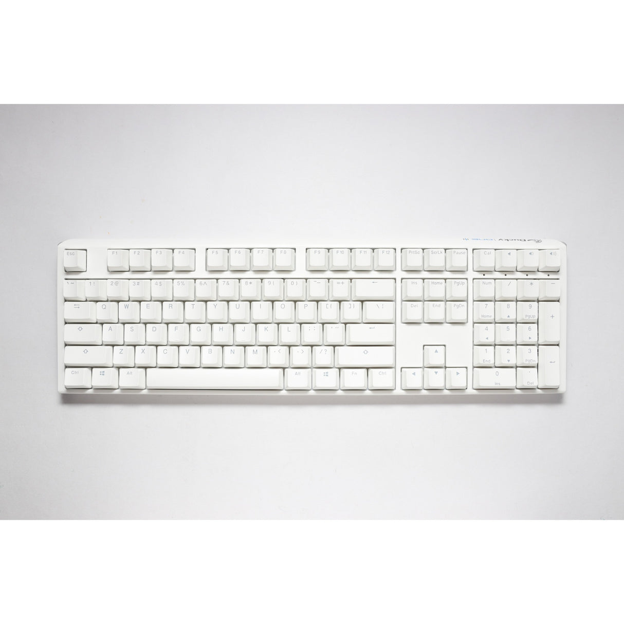 Ducky one 3 classic pure white, toetsenbord (wit, us lay-out, cherry mx blue, rgb led, double-shot pbt, hot-swappable, quack mechanics)