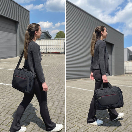 Act connectivity suburb schoudertas voor laptops tot 15,6 laptoptas (zwart)