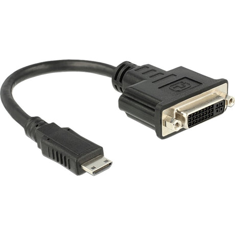 Delock mini hdmi > dvi-d adapter (zwart, 0,2 meter)