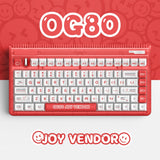 Iqunix og80 joy vendor wireless mechanical keyboard (rood, us lay-out (qwerty), cherry mx silent red, 80% (tkl), rgb leds, hot-swappable, pbt, 2.4ghz | bluetooth 5.1 | usb-c)