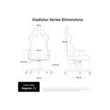 Dxracer gladiator l black blue pvc leather gamestoel (zwart blauw)