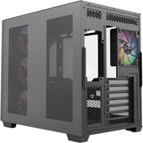 Xyz pc gear qubex midi tower behuizing (zwart | 2x usb-a | 1x usb-c | tempered glass)