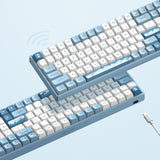 Iqunix f97 wintertide wireless mechanical keyboard (lichtblauw, us lay-out (qwerty), cherry mx silent red, 96%, rgb leds, hot-swappable, pbt, 2.4ghz | bluetooth 5.1 | usb-c)