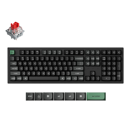 Keychron k10 ultra 8k wireless custom mechanical keyboard (zwart, us lay-out (qwerty), apex red, 100%, rgb leds, osa double-shot pbt, usb-c | 2.4 ghz | bluetooth 5.2)