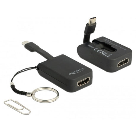 Delock usb-c > hdmi adapter sleutelhanger (zwart, 4k 30hz)