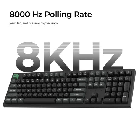Keychron k10 ultra 8k wireless custom mechanical keyboard (zwart, us lay-out (qwerty), apex banana, 100%, rgb leds, osa double-shot pbt, usb-c | 2.4 ghz | bluetooth 5.2)