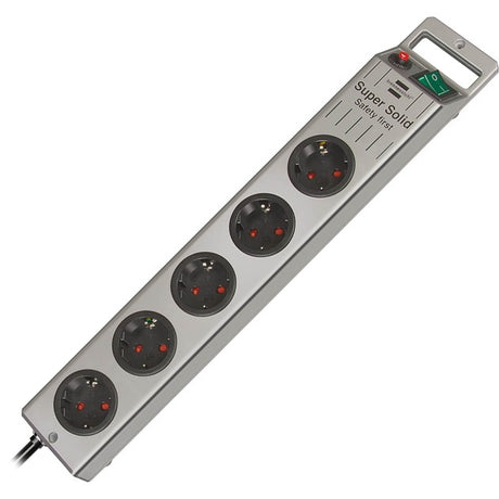 Brennenstuhl super solid-line stekkerdoos 5-voudig (zilver, 5x stekker, 2,5 meter)