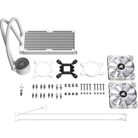 Sharkoon s80 rgb white waterkoeling (wit, 4-pins pwm fan-connector)