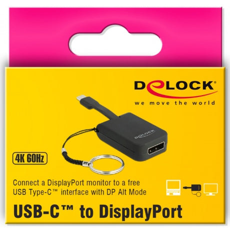 Delock usb-c > displayport adapter sleutelhanger (zwart, 4k 60hz)