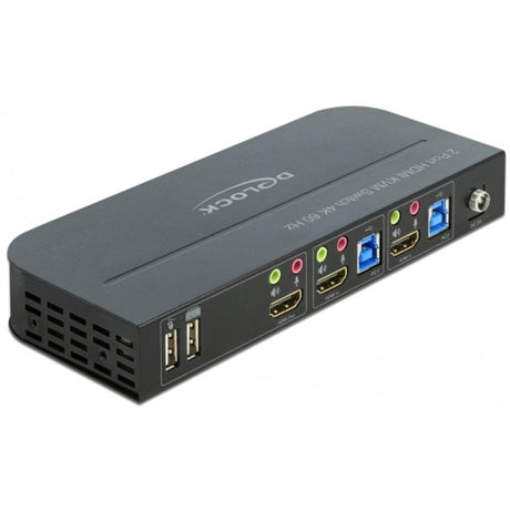 Delock hdmi kvm-switch (zwart, 4k 60 hz, usb 3.0, audio)
