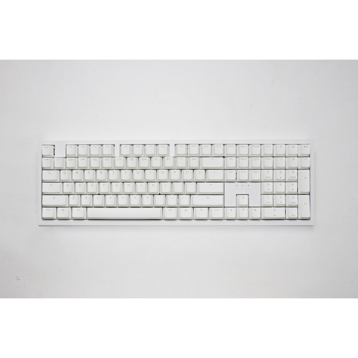 Ducky zero 6108 pure white rgb mechanisch gaming toetsenbord (wit, us lay-out (qwerty), cherry mx2a red, 100%, rgb leds, double-shot pbt, hot swap, 2.4ghz | bluetooth | usb-c)