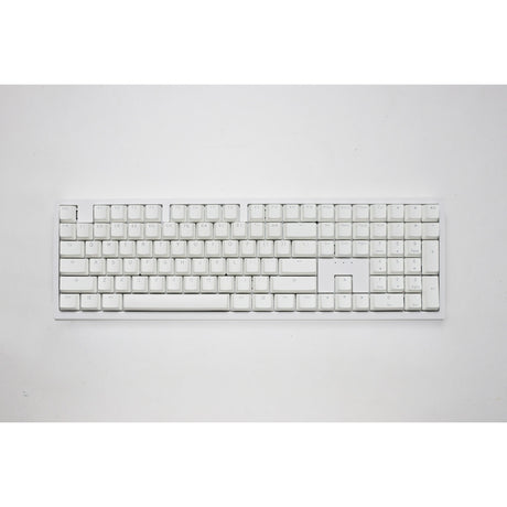 Ducky zero 6108 pure white rgb mechanisch gaming toetsenbord (wit, us lay-out (qwerty), cherry mx2a red, 100%, rgb leds, double-shot pbt, hot swap, 2.4ghz | bluetooth | usb-c)