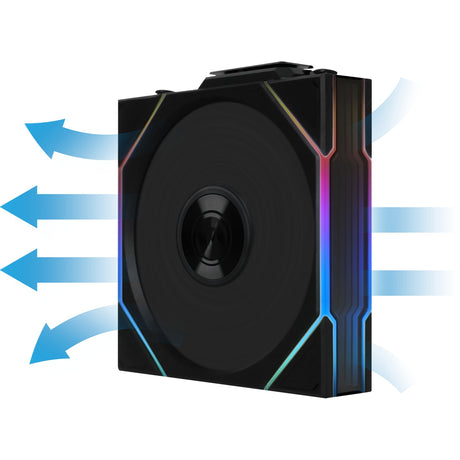 Lian li uni fan tl 120 wireless reverse blade rgb case fans (zwart, 3 stuks, 120 x 124 x 28 mm, pwm, incl. controller)