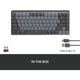 Logitech mx mechanical mini toetsenbord (zwart, us-international lay-out (qwerty), gl tactile, 80% (tkl), bluetooth)