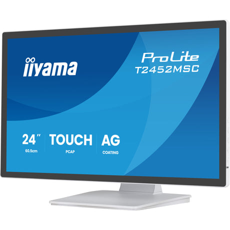 Iiyama prolite t2452msc-w2ag 24 touchscreen monitor (wit, 1x displayport, 1x hdmi, 2x usb-a, 120 hz)