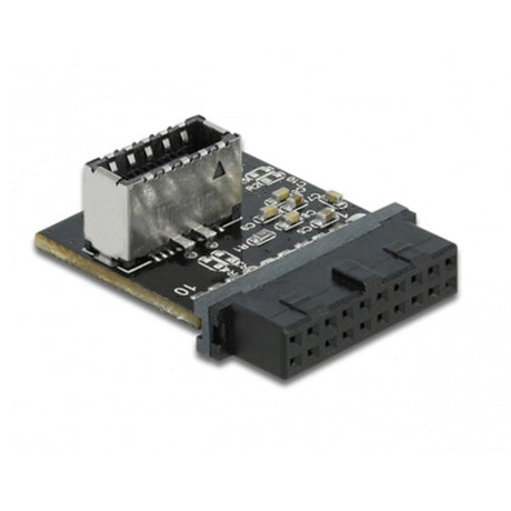 Delock usb 3.0 adapter pin header female to internal key a female (zwart)