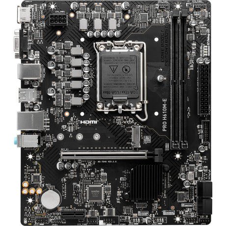 Msi pro h610m-e socket 1700 moederbord (gb-lan, sound, µatx)