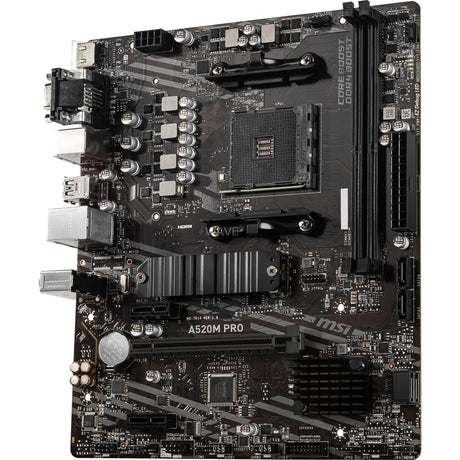 Msi a520m pro socket am4 moederbord (raid, gb-lan, sound, µatx)