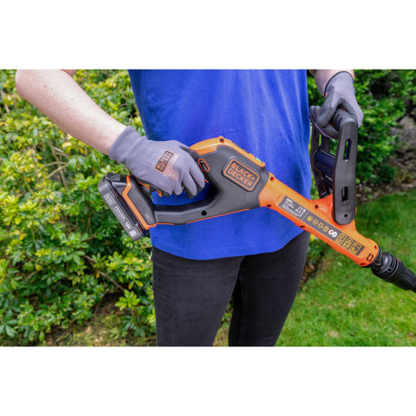 Black+decker 18v grastrimmer met 2 messen zonder accu (zwart oranje, 25 cm, accu en oplader niet inbegrepen)
