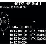Wera 467 7 torx hf-set 1 kruiskopschroevendraaier + rek, 7 stuks (zwart groen, met holdingfunctie)