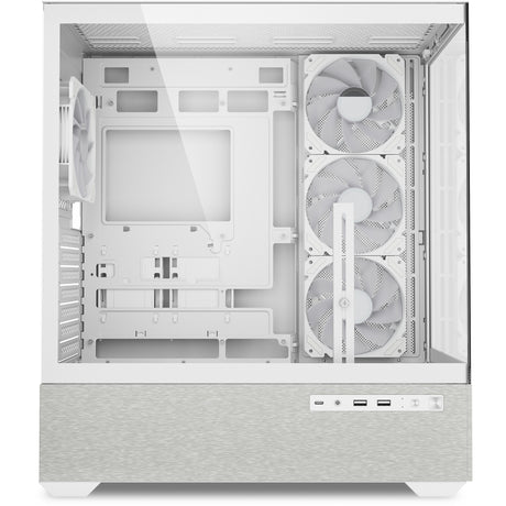 Sharkoon ak7 argb midi tower behuizing (wit | 2x usb-a | 1x usb-c | rgb | tempered glass)