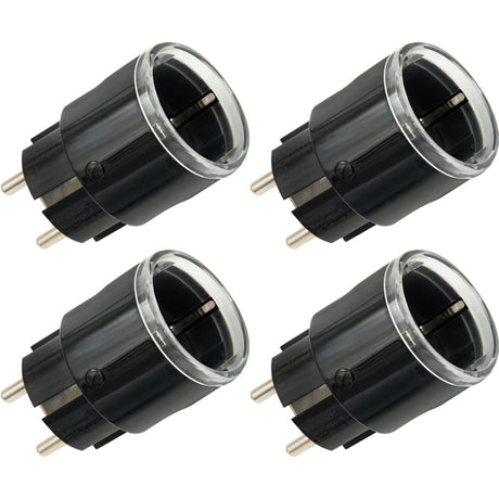Shelly plug s gen3 slimme wifi, 4 stuks stekker (zwart, matter, wifi, bluetooth)