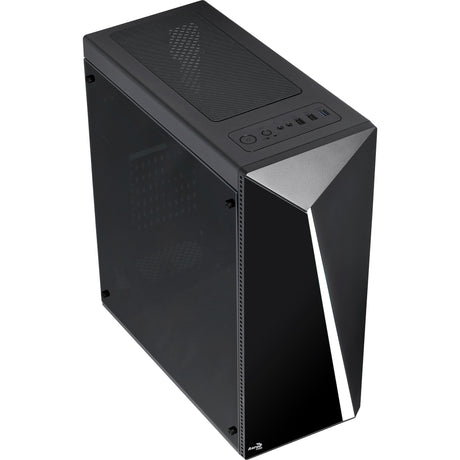 Aerocool shard midi tower behuizing (zwart | 3x usb-a | rgb | window)
