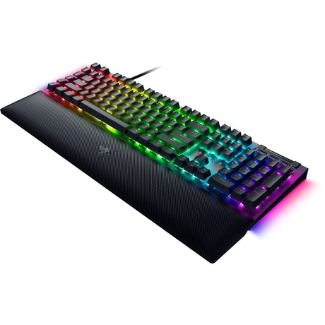 Razer blackwidow v4 rgb mechanisch gaming toetsenbord (zwart, us lay-out (qwerty), yellow, 100%)