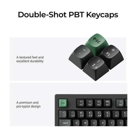 Keychron k10 ultra 8k wireless custom mechanical keyboard (zwart, us lay-out (qwerty), apex brown, 100%, rgb leds, osa double-shot pbt, usb-c | 2.4 ghz | bluetooth 5.2)