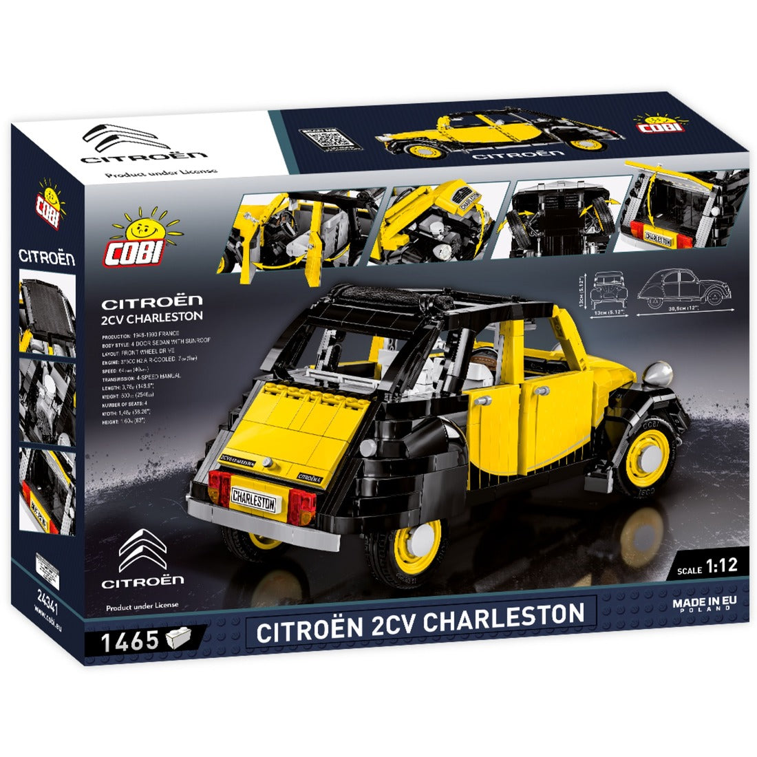Cobi citroen 2cv charleston constructiespeelgoed (schaal 1:12)