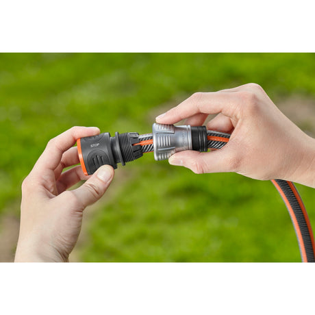 Gardena premium waterstop 13 mm (1 2 ), 15 mm (5 8 ) slangstuk (grijs zilver, 18253-50)
