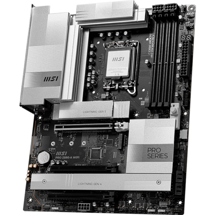 Msi pro z890-a wifi socket 1851 moederbord (zwart wit, raid, 5gb-lan, wi-fi 7, bt, sound, atx)