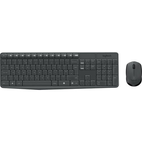 Logitech mk235 draadloze desktopset (zwart, us-international lay-out (qwerty))